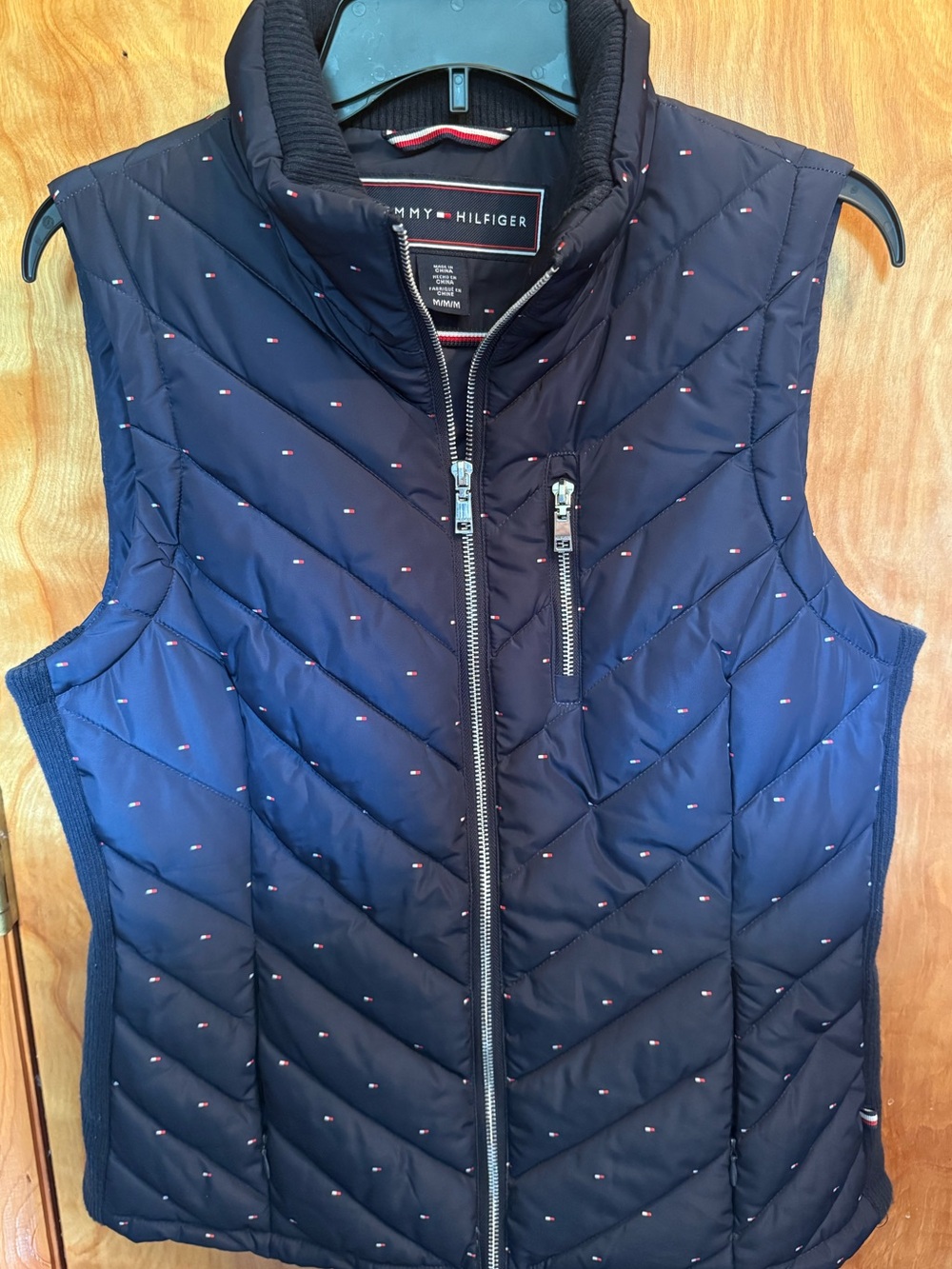 Tommy Hilfiger Navy Quilted Sleeveless Puffer Vest Womens true Medium